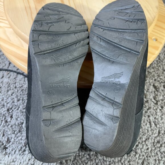 Dansko Boot Cadee Wedge Heel Womens Size 9.5 Black Leather Lace Up Ankle Bootie - Picture 9 of 9